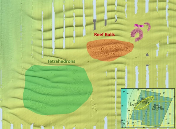 chart of northern neck reef in chesapeake bay