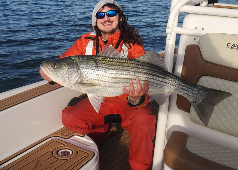 winter fishing for trophy striped bass
